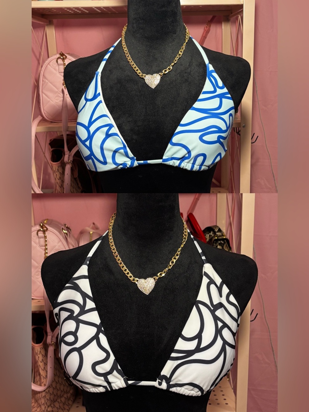 BRAND NEW! 2 PAIR BIKINI TOPS🤩 never worn, super cute for the summer! LARGE🍒